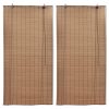 Bamboo Roller Blinds 2 pcs Brown – 80×160 cm