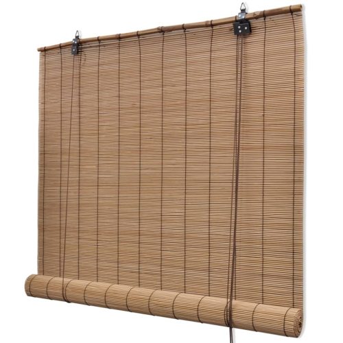 Bamboo Roller Blinds 2 pcs Brown – 80×160 cm