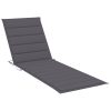 Garden Sun Lounger with Cushion Solid Acacia Wood – 200x63x85 cm, Anthracite