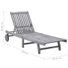 Garden Sun Lounger with Cushion Solid Acacia Wood – 200x63x85 cm, Anthracite