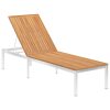 Sun Lounger with Cushion Solid Teak Wood and Stainless Steel – Grey