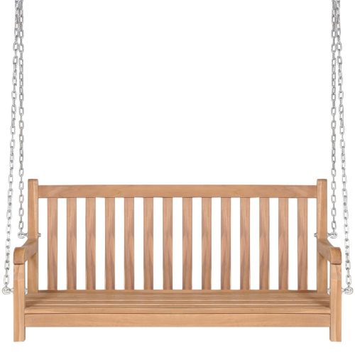 Swing Bench with Cushion 120 cm Solid Teak Wood – Anthracite