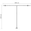 Freestanding Manual Retractable Awning – 300×250 cm, Blue and White