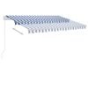 Freestanding Manual Retractable Awning – 300×250 cm, Blue and White
