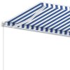 Freestanding Manual Retractable Awning – 300×250 cm, Blue and White