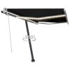 Manual Retractable Awning with LED – 350×250 cm, Anthracite