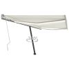 Manual Retractable Awning with LED – 400×300 cm, Cream