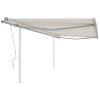 Manual Retractable Awning with Posts – 4×3 m, Cream