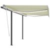 Manual Retractable Awning with LED – 3×2.5 m, Cream