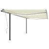 Manual Retractable Awning with LED – 4×3 m, Cream