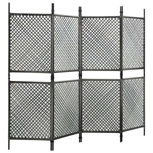 Fence Panel Poly Rattan 2.4×2 m Anthracite
