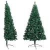 Artificial Half Christmas Tree with LED&Stand Green PVC – 180×110 cm, Green