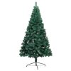 Artificial Half Christmas Tree with LED&Stand Green PVC – 180×110 cm, Green