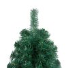 Artificial Half Christmas Tree with LED&Stand Green PVC – 180×110 cm, Green