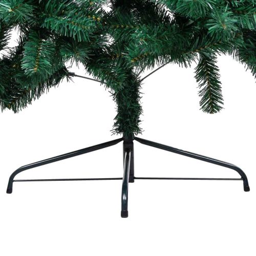 Artificial Half Christmas Tree with LED&Stand Green PVC – 180×110 cm, Green