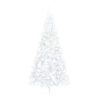 Artificial Half Christmas Tree with LED&Stand Green PVC – 210×120 cm, White