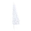 Artificial Half Christmas Tree with LED&Stand Green PVC – 210×120 cm, White