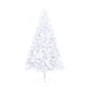 Artificial Half Christmas Tree with LED&Stand Green PVC – 210×120 cm, White