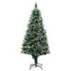 Artificial Christmas Tree LEDs&Pine Cones&White Snow – 150×93 cm