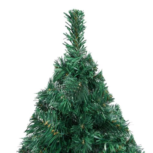 Artificial Christmas Tree with LEDs&Ball Set PVC – 210×110 cm, Green and Gold