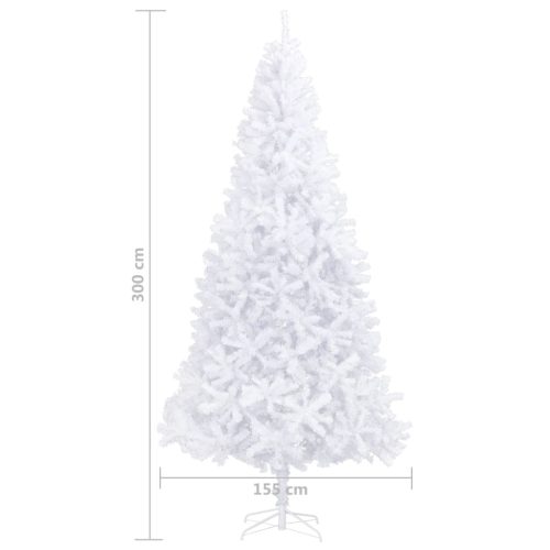 Artificial Christmas Tree with LEDs – 300×155 cm, White