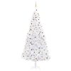 Artificial Christmas Tree with LEDs&Ball Set LEDs Green – 300×155 cm, White and Gold