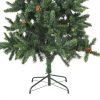 Artificial Christmas Tree with LEDs&Ball Set – 210×119 cm, Green and Gold