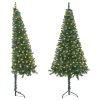 Corner Artificial Christmas Tree with LEDs PVC – 120×45 cm, Green