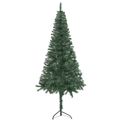 Corner Artificial Christmas Tree with LEDs PVC – 120×45 cm, Green