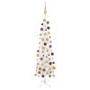 Slim Christmas Tree with LEDs&Ball Set – 120×38 cm, White and Gold