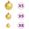 Slim Christmas Tree with LEDs&Ball Set – 120×38 cm, White and Gold