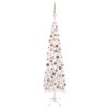 Slim Christmas Tree with LEDs&Ball Set – 120×38 cm, White and Rose