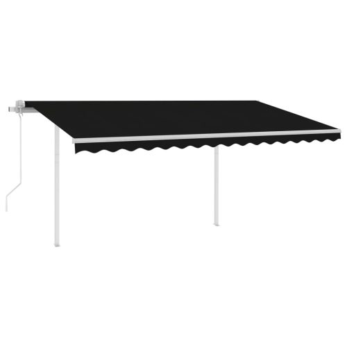 Automatic Retractable Awning with Posts – 450×300 cm, Anthracite