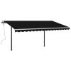 Automatic Retractable Awning with Posts – 400×300 cm, Anthracite