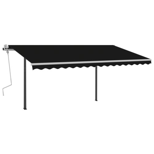 Automatic Retractable Awning with Posts – 400×300 cm, Anthracite
