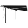 Automatic Retractable Awning with Posts – 400×300 cm, Anthracite