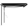 Automatic Retractable Awning with Posts – 400×300 cm, Anthracite