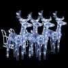 Reindeers & Sleigh Christmas Decoration 240 LEDs Acrylic – Cold White