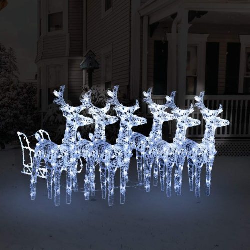 Reindeers & Sleigh Christmas Decoration LEDs Acrylic
