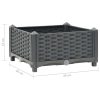 Raised Bed Polypropylene – 40x40x23 cm, Dark Grey