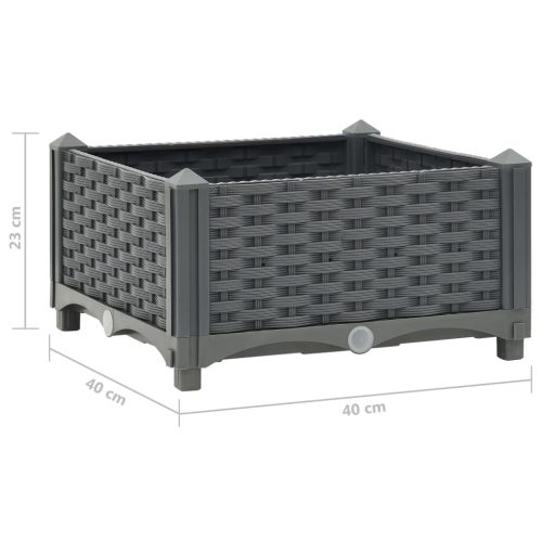 Raised Bed Polypropylene – 40x40x23 cm, Dark Grey