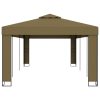 Gazebo with Double Roof – 3×6 m, Taupe