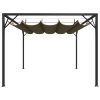 Garden Gazebo with Retractable Roof Canopy – Taupe