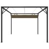 Garden Gazebo with Retractable Roof Canopy – Taupe