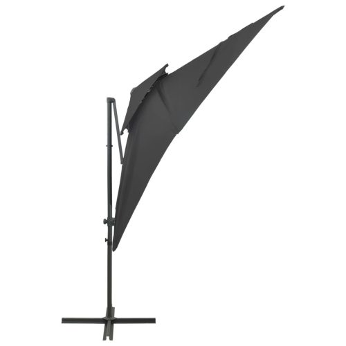 Cantilever Umbrella with Double Top Anthracite 250×250 cm