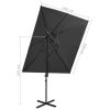 Cantilever Umbrella with Double Top Anthracite 250×250 cm