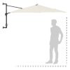 Wall-mounted Parasol with LEDs and Metal Pole 300 cm – Sand