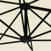 Wall-mounted Parasol with LEDs and Metal Pole 300 cm – Sand