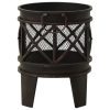 Rustic Fire Pit with Poker Φ42×54 cm Steel