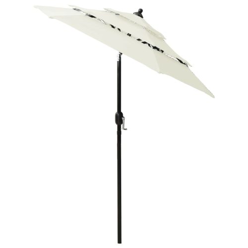 3-Tier Parasol with Aluminium Pole – 2 M, Sand